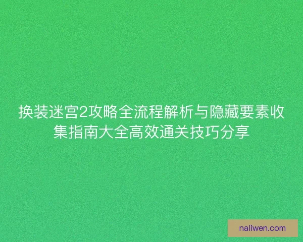 换装迷宫2攻略全流程解析与隐藏要素收集指南大全高效通关技巧分享