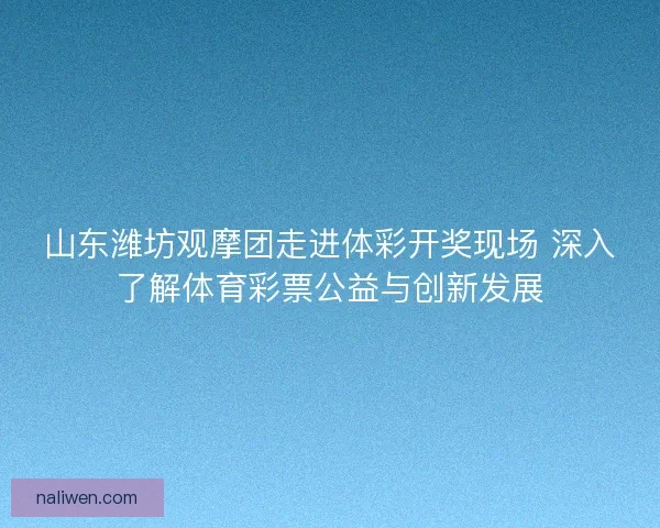 山东潍坊观摩团走进体彩开奖现场 深入了解体育彩票公益与创新发展
